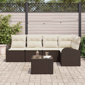 vidaXL Ensemble de canapés avec coussins Polyester Marron