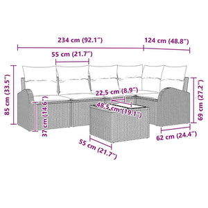 Graues Sofa-Set mit Kissen
