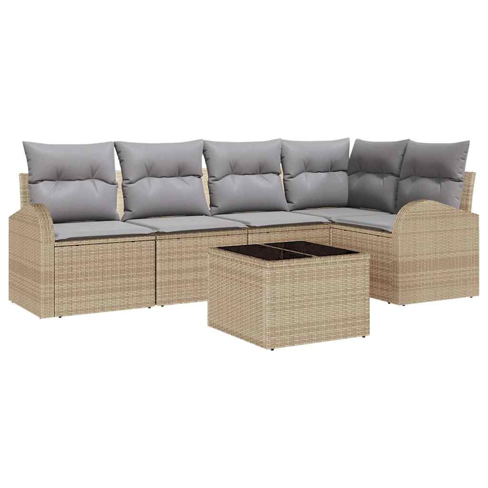 Beige Sofa Set mit Kissen, 6-teilig