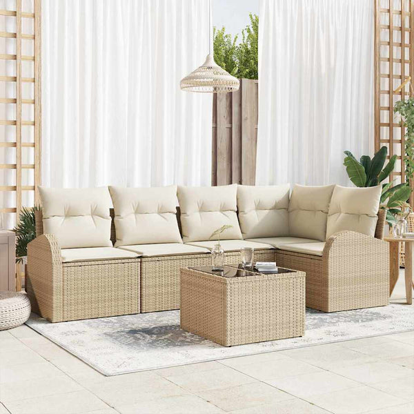Beige Sofa Set mit Kissen