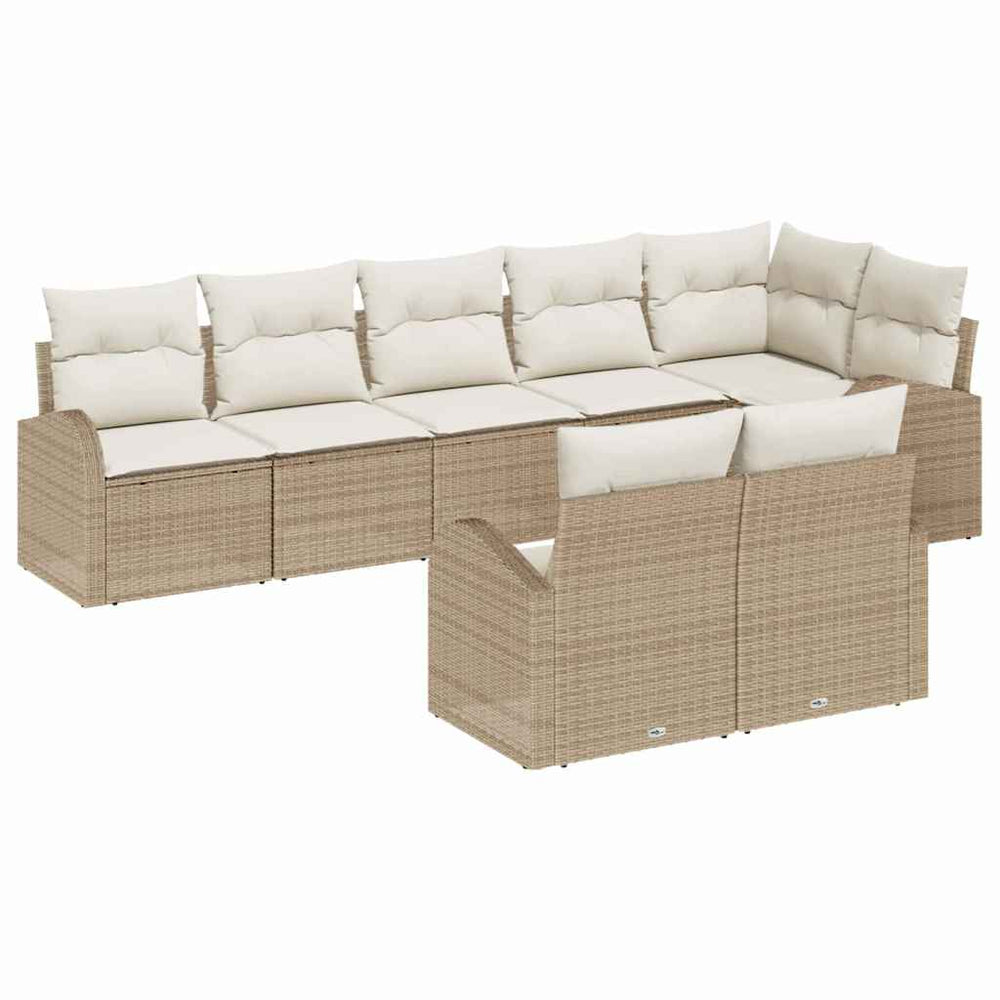 vidaXL Salon de jardin beige et crème 55 x 55 x 37 cm résine tressée