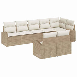 Gartensofa Set Beige Creme Poly-Rattan