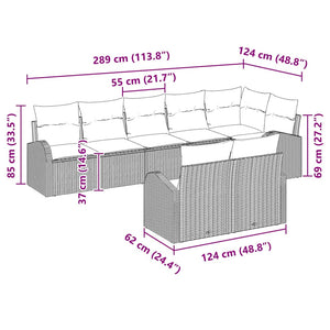 Gartensofa Set Beige Creme Poly-Rattan