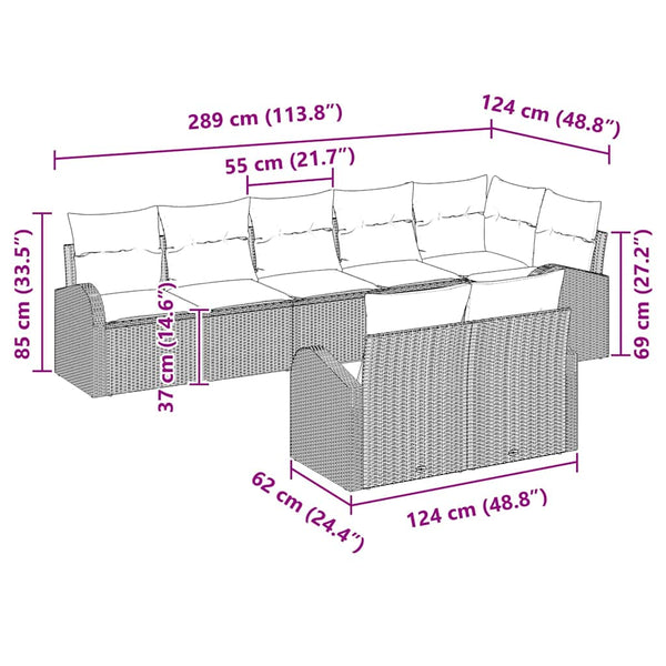 Gartensofa Set Beige Creme Poly-Rattan