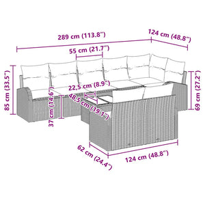 Gartensofa Set Braun Creme Poly-Rattan