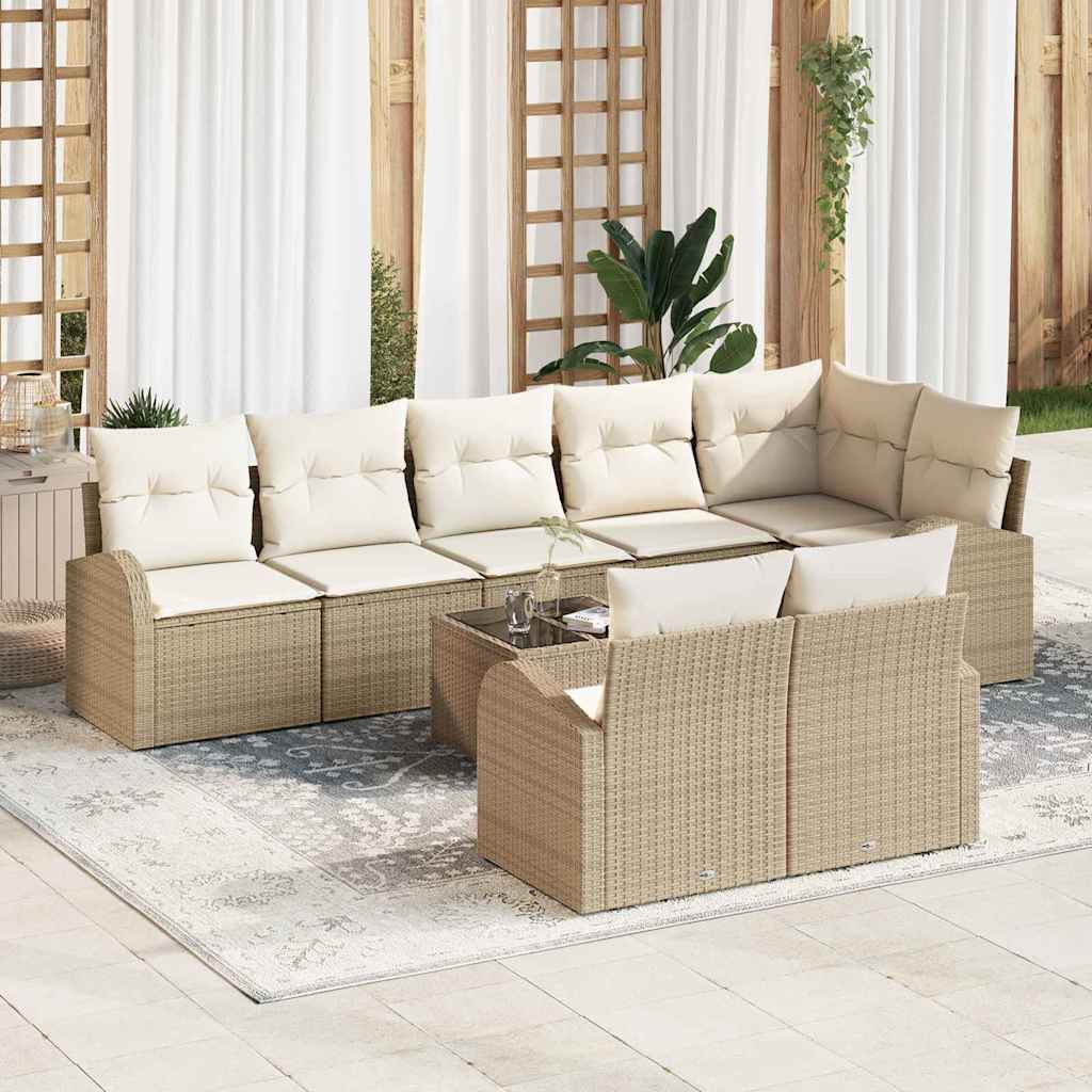 vidaXL 9-piece Poly Rattan Garden Sofa Set