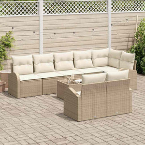vidaXL 9-piece Poly Rattan Garden Sofa Set