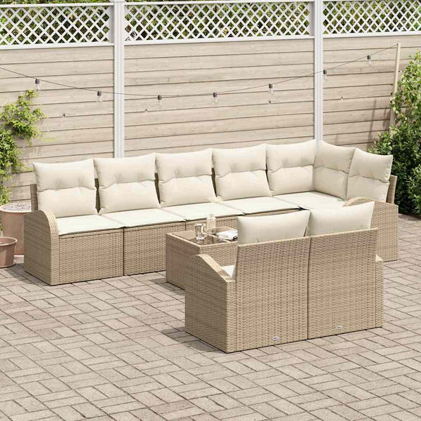 vidaXL 9-piece Poly Rattan Garden Sofa Set