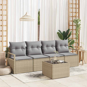 Poly Rattan Sofa Set mit Kissen