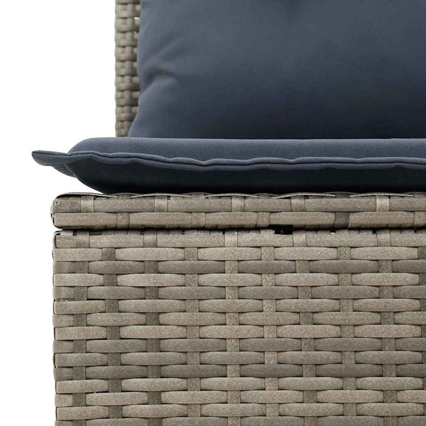 vidaXL Salon de jardin 6 pcs Gris et bleu marine résine tressée