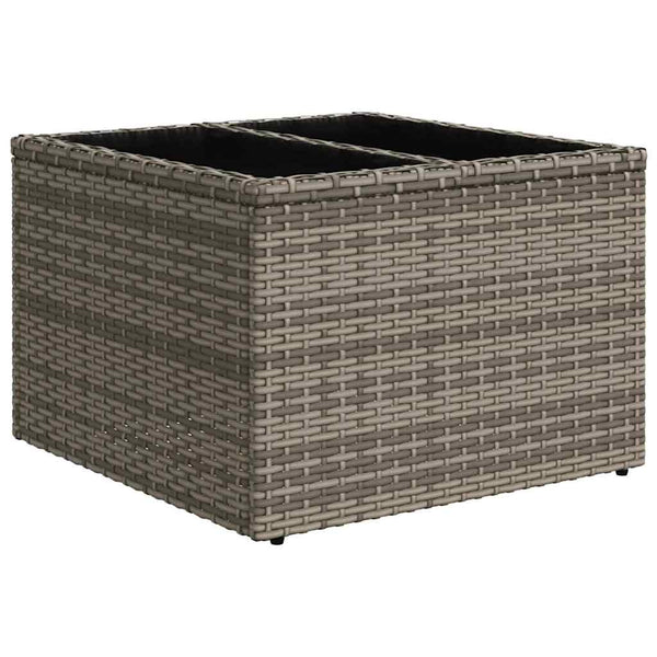 Garten Sofagarnitur Grau Blau Poly Rattan 7-teilig