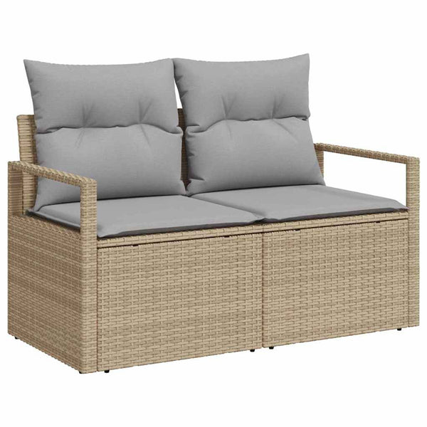Poly Rattan Sofa Set Beige & Grau 8-teilig