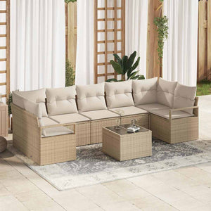 vidaXL Salon de jardin 8 pcs Beige et crème résine tressée