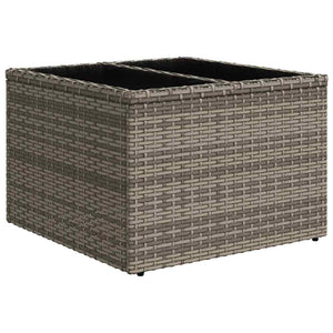 Poly Rattan Sofa Set Grau Marineblau 9-teilig