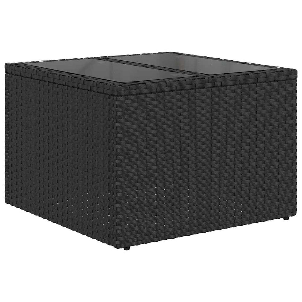 Poly Rattan Sofa Set Schwarz Türkis 9-teilig