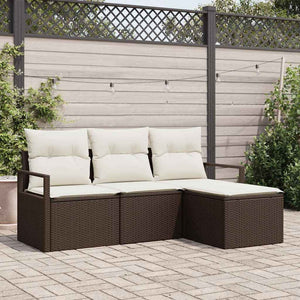 vidaXL Ensemble de canapés 4 pcs Marron Résine tressée
