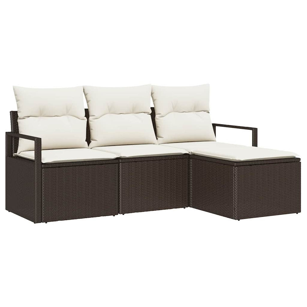 Poly-Rattan Sofa Set Braun 4-teilig