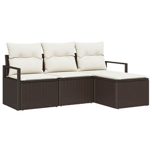 vidaXL Ensemble de canapés 4 pcs Marron Résine tressée