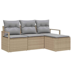 Poly Rattan Sofa Set Beige 4-teilig
