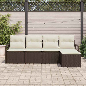 vidaXL Ensemble de canapés 5 pcs Marron Résine tressée