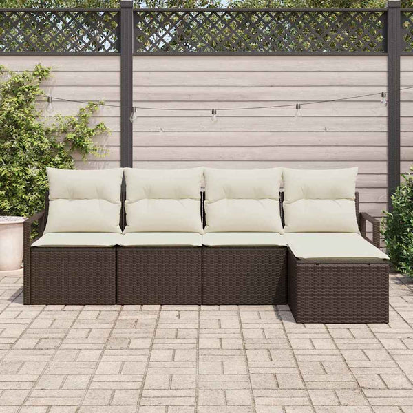 vidaXL Ensemble de canapés 5 pcs Marron Résine tressée