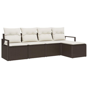vidaXL Ensemble de canapés 5 pcs Marron Résine tressée