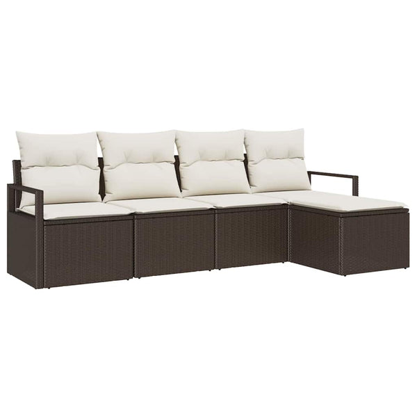 vidaXL Ensemble de canapés 5 pcs Marron Résine tressée