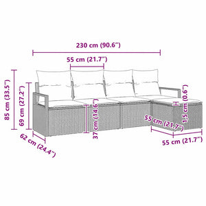 vidaXL Ensemble de canapés 5 pcs Marron Résine tressée