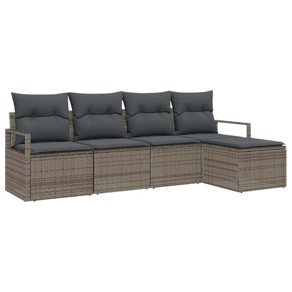 vidaXL Ensemble de canapés 5 pcs Gris résine tressée