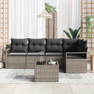 vidaXL Ensemble de canapés 6 pcs Résine tressée Gris