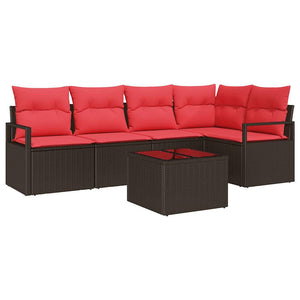 vidaXL Salon de jardin 6 pcs marron en résine tressée