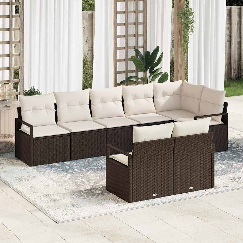 8-teiliges Sofa-Set Braun Poly-Rattan
