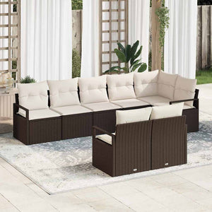 vidaXL Ensemble de canapés 8 pcs Marron résine tressée