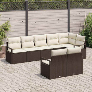vidaXL Ensemble de canapés 8 pcs Marron résine tressée
