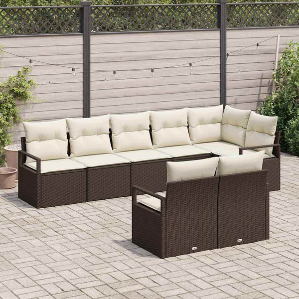 vidaXL Ensemble de canapés 8 pcs Marron résine tressée