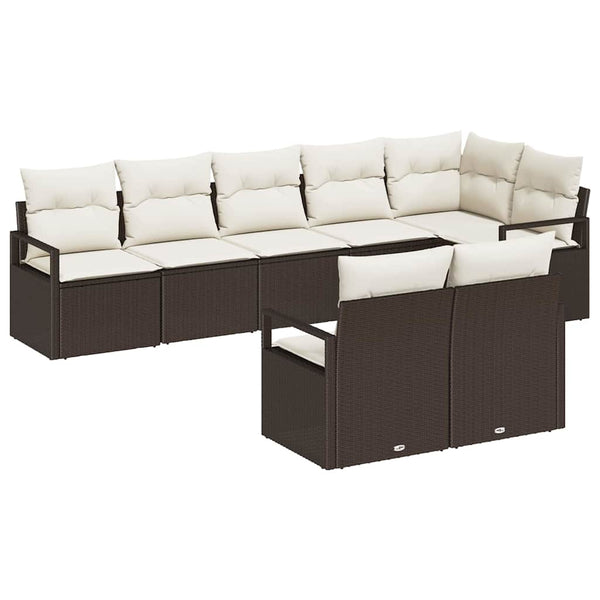 vidaXL Ensemble de canapés 8 pcs Marron résine tressée