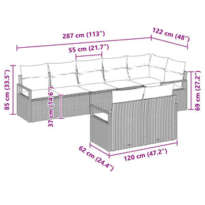 vidaXL Ensemble de canapés 8 pcs Marron résine tressée