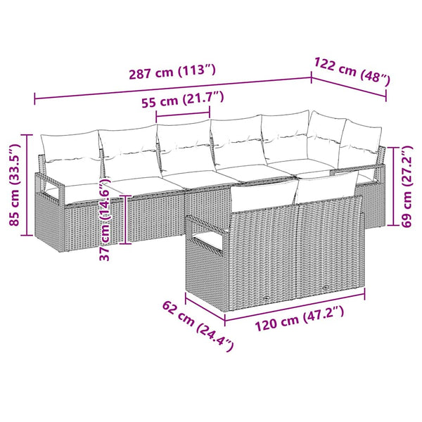vidaXL Ensemble de canapés 8 pcs Marron résine tressée