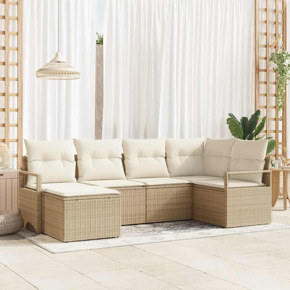 vidaXL Ensemble de canapés 8 pcs Beige Résine tressée