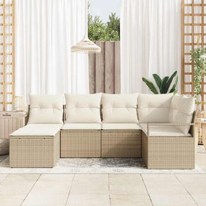 8-teiliges Sofa-Set Beige Poly-Rattan