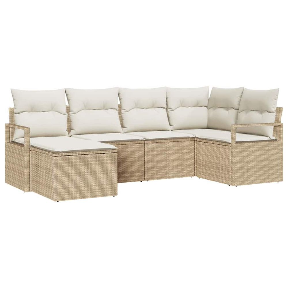 vidaXL Ensemble de canapés 8 pcs Beige Résine tressée