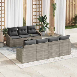 vidaXL Salon de jardin avec coussins 8 pcs Gris clair résine tressée