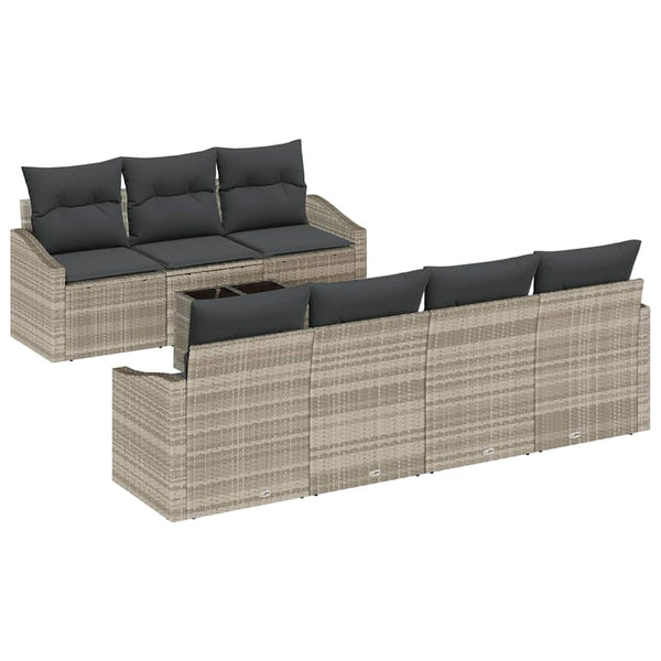 vidaXL Salon de jardin avec coussins 8 pcs Gris clair résine tressée