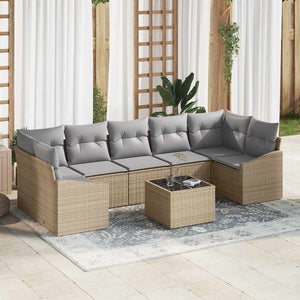 vidaXL Ensemble de canapés beige et gris clair 55 x 55 x 37 cm en résine tressée