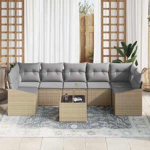 vidaXL Ensemble de canapés beige et gris clair 55 x 55 x 37 cm en résine tressée