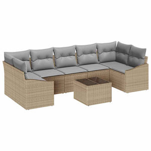 vidaXL Ensemble de canapés beige et gris clair 55 x 55 x 37 cm en résine tressée