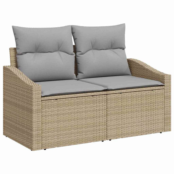 vidaXL Ensemble de canapés beige et gris clair 55 x 55 x 37 cm en résine tressée