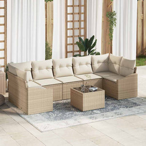 Poly Rattan Sofa Set mit Kissen