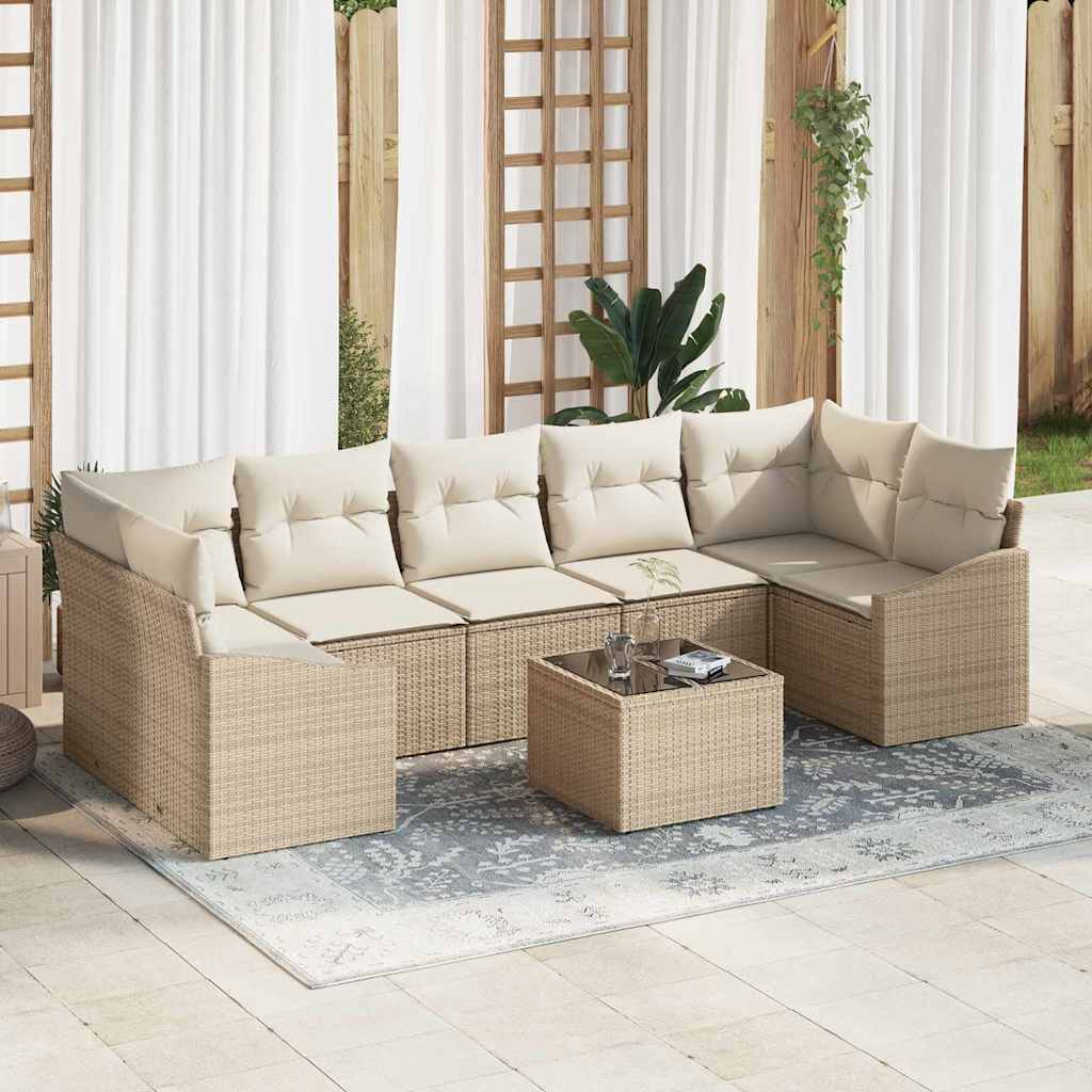Poly Rattan Sofa Set mit Kissen