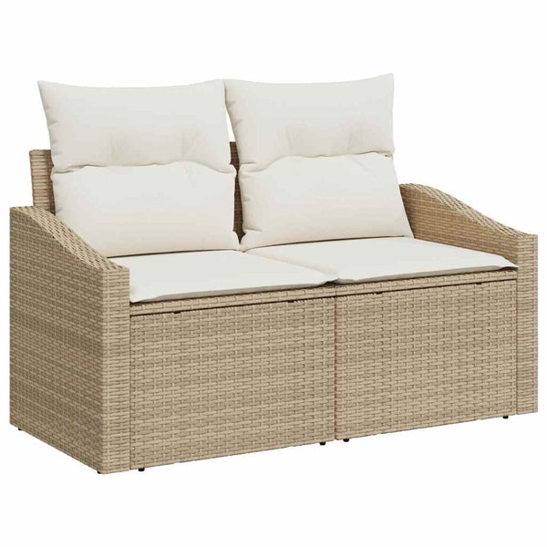 Poly Rattan Sofa Set mit Kissen